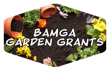 dark brown soil surrounded by yellow and orange flowers and flower pots